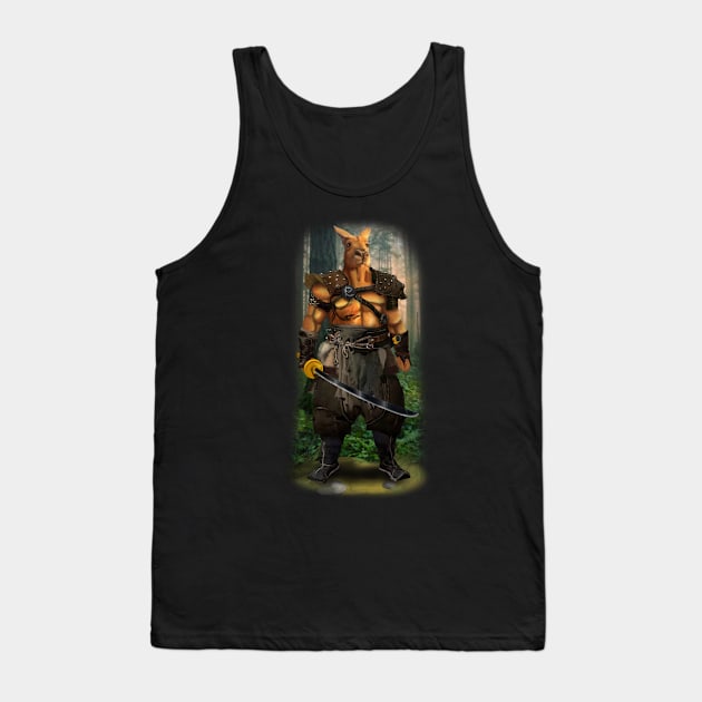 Exclusive Hand Drawn Samurai Kangaroo | Samurai Collection (Kangaroo) | by Rendigart Studio Tank Top by Rendigart